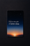 NFC card with the text, "This is the gift of better sleep."